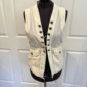 We The Free Cream Buttoned Vest